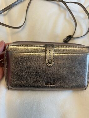 The Sak… 3 in 1 !!   Metallic Pewter Crossbody Wallet